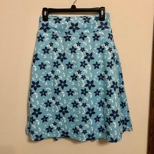 Athletic Skort, Midi, Blue Floral, Size Medium